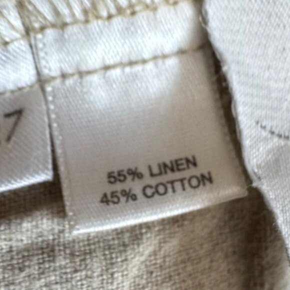Ann Taylor Loft Womens Beige Linen-Blend Cropped Pants Size 4 - Picture 6 of 7